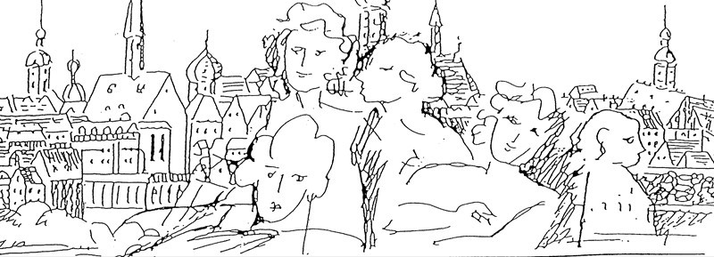 Frauen in Leipzig Zeichnung